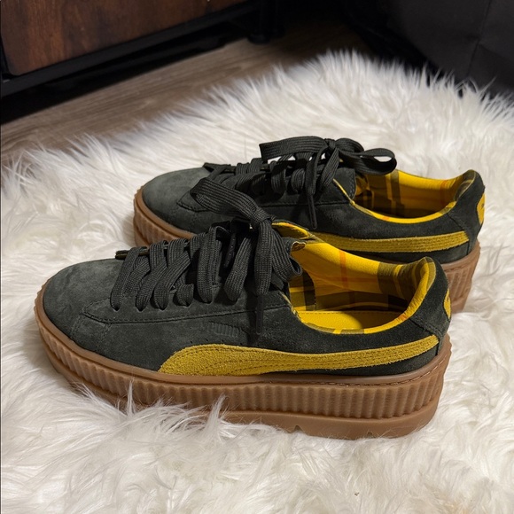 Fenty Beauty Shoes - Fenty Beauty Women’s Olive and Yellow Sneakers